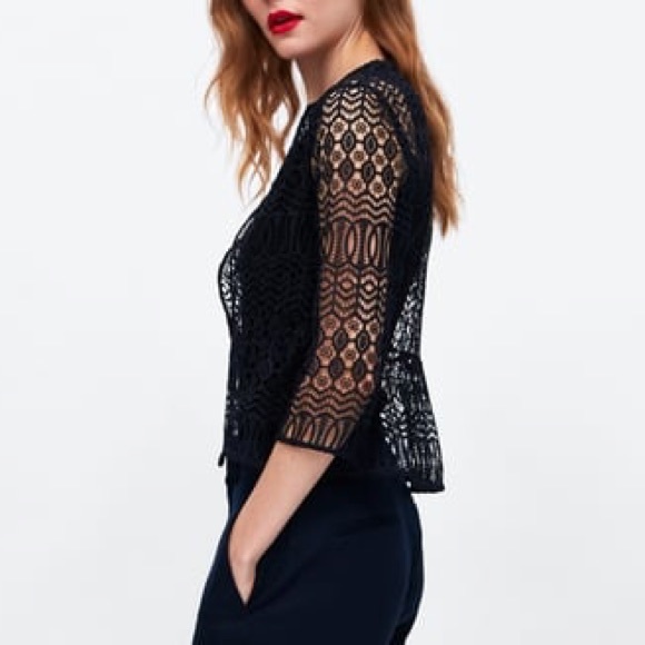 Zara lace peplum jacket - Picture 4 of 5